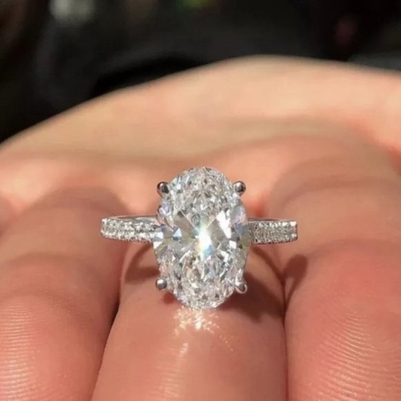 White Sapphire 925 SS Bridal Ring - Picture 3 of 3